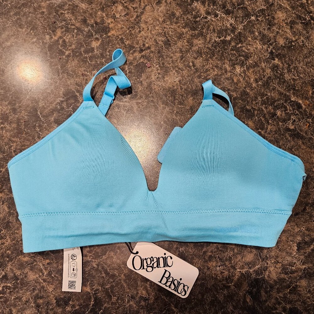 Organic Basics Smooth Padded Bra, Sky Blue, XS